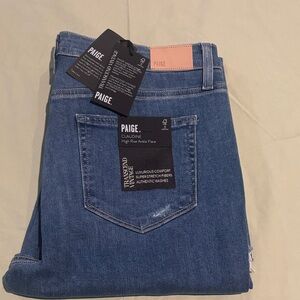 PAIGE Claudine High Rise Ankle Flare Jeans - Classic Blue